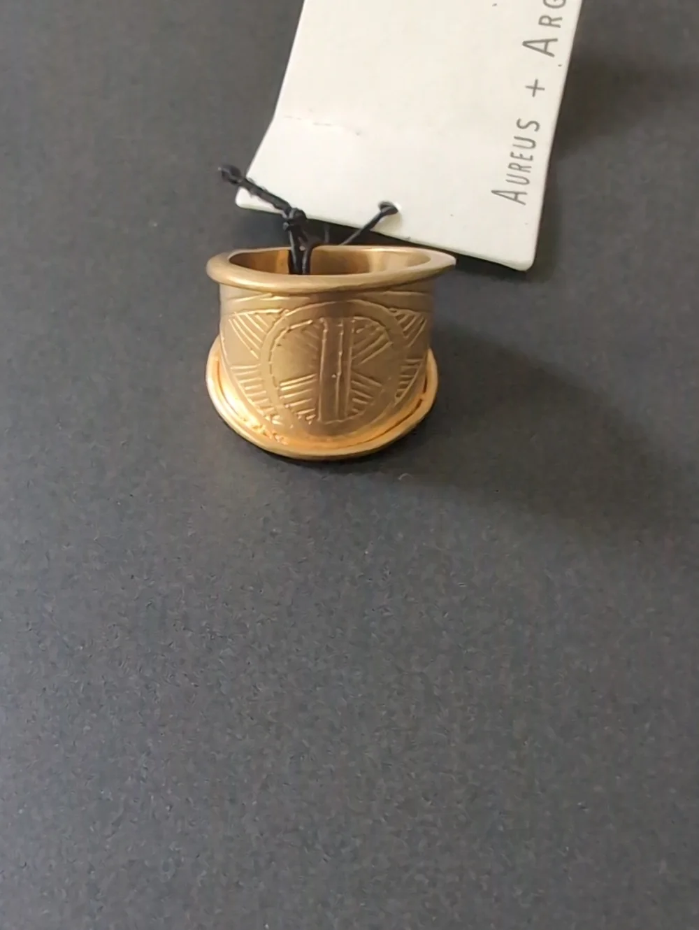 Asha Etched Ring Aureus + Argent - Size 6